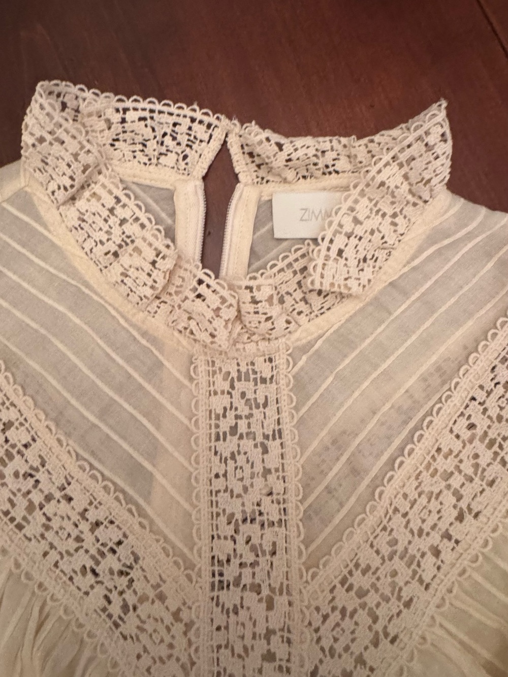 Zimmermann Ivory Lace Ruffle Blouse - Picture 8 of 9